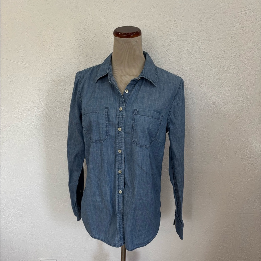 Talbots Blue Chambray Button-Up Shirt - Picture 6 of 6